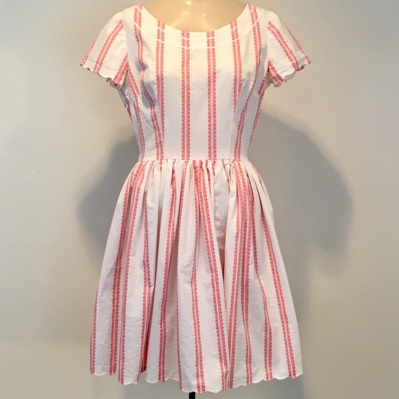 Vintage Dresses & Skirts - Charming Pink & White Vintage 1950s Dress SM/MD